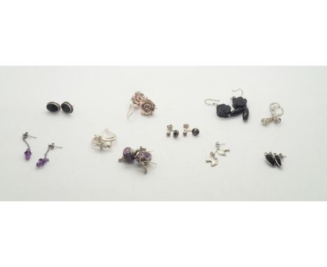 Ten pairs of silver earringsP&P group 1 (£16 for the first item and £1.50 for subsequent items) 