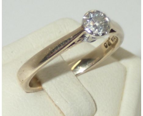 9ct gold diamond solitaire engagement ring, size L, 2.3gP&P group 1 (£16 for the first item and £1.50 for subsequent items) 