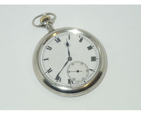 White metal crown wind pocket watch. Working at lotting up.P&P group 1 (£16 for the first item and £1.50 for subsequent items