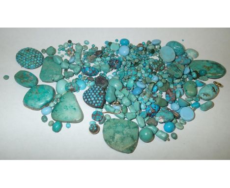 Loose stones: large amount of various turquoise pieces, some still metal mounted gross weight 94.7gP&P group 1 (£16 for the f