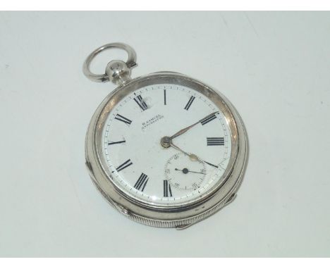 Hallmarked silver key wind pocket watch assay Birmingham 1916. Working at lotting up.P&P group 1 (£16 for the first item and 