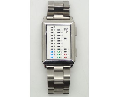 De Tomaso Spacey Timeline stainless steel gents digital display wristwatch. Working at lotting.P&P group 1 (£16 for the first