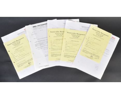 From The Estate Of Bob Baker - Doctor Who - x5 original 1970s contracts on BBC stationery concerning the writing of various D