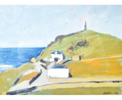 From The Estate Of Bob Baker - Artwork - 'Cape Cornwall' - Mixed media painting of a Cornish scene. Signed by Baker and dated