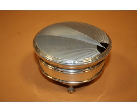 A LARGE HALLMARKED SILVER &amp; ENAMEL TRINKET BOX