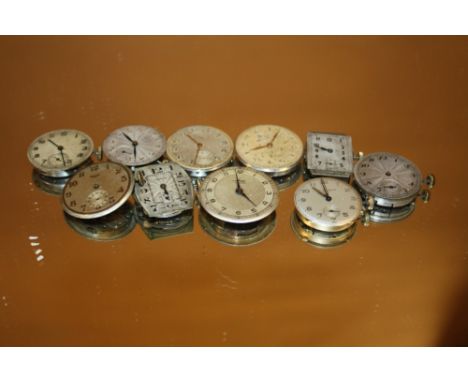 TEN  VINTAGE MENS WRISTWATCH MOVEMENTS