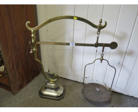 A LARGE VINTAGE BRASS SCALE 