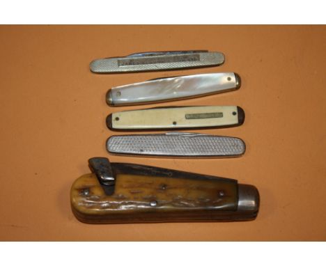 FIVE VINTAGE POCKET KNIVES