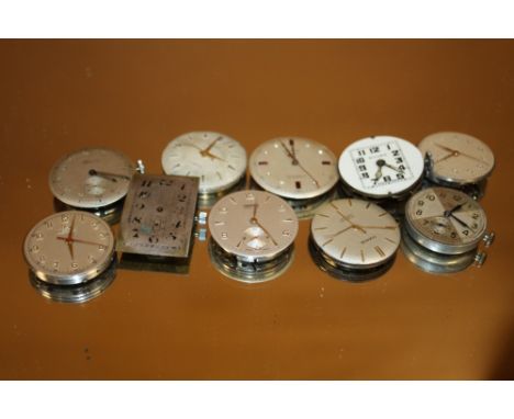 TEN  VINTAGE MENS WRISTWATCH MOVEMENTS