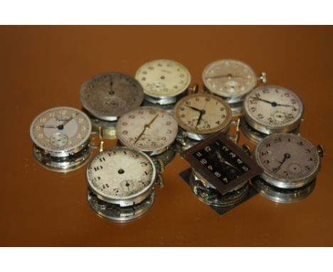 TEN  VINTAGE MENS WRISTWATCH MOVEMENTS