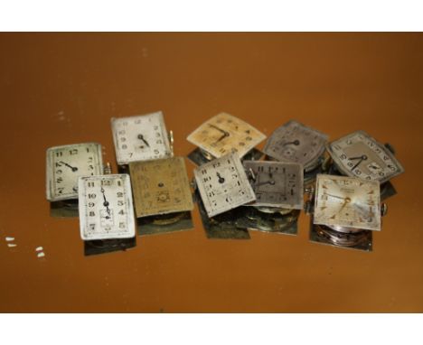 TEN  VINTAGE MENS WRISTWATCH MOVEMENTS