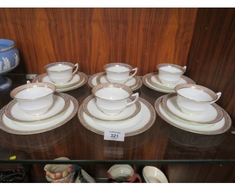 A VINTAGE SET OF SIX FLORAL AYNSLEY CUP' SAUCER &amp; SIDE PLATE