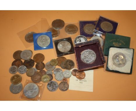 A COLLECTION OF VINTAGE COINAGE TO INC £5 COINS' FESTIVAL OF BRITAIN COINS ETC