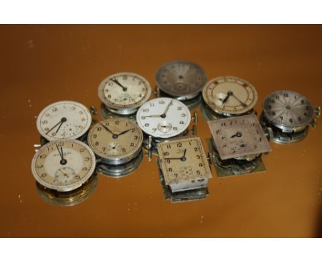 TEN  VINTAGE MENS WRISTWATCH MOVEMENTS