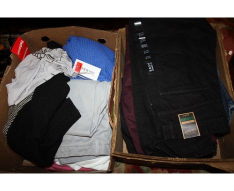 TWO TRAYS OF LADIES VINTAGE AND MODERN CLOTHING - VARIOUS STYLES AND PERIODS
