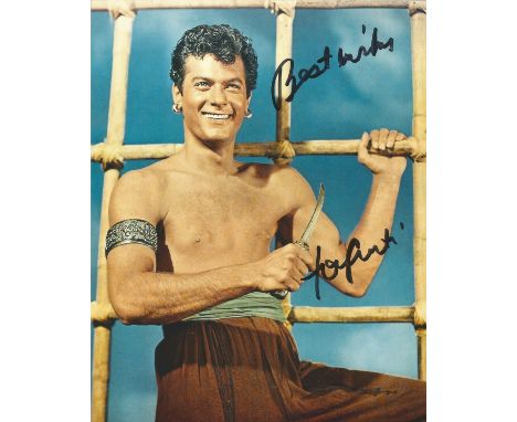 Tony Curtis signed 10x8 black and white photo. American actor whose career spanned six decades, achieving the height of his p