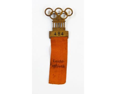 XI Olympiade Berlin 1936 light athletic ribbon and bag 