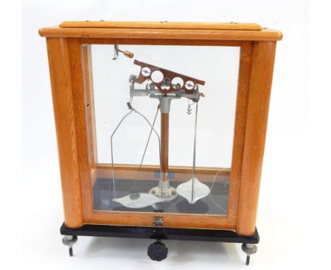 Pair of J. W. Towers scientific laboratory scales equipment
