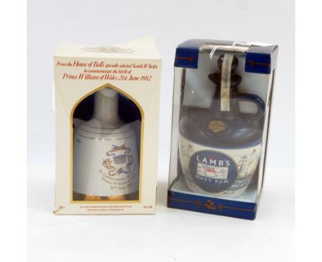 Three Bells Scotch whisky royal commemorative decanters including Royal Wedding 1981, Royal Wedding 1986, birth of Prince Wil