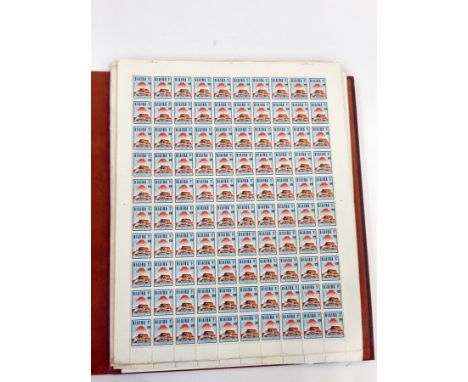 Eight sheets of Biafran mint stamps (each sheet 190 stamps) celebrating the First Independence Anniversary, May 30th 1968, 1s