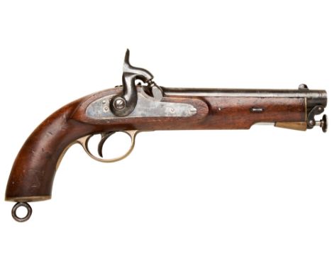 AN E.I.G. CAVALRY PERCUSSION PISTOL DATED 1869&nbsp;issued to the British controlled East India Government, with eight inch s