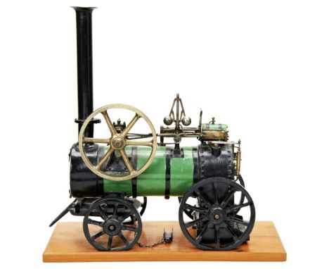 AN INTERESTING ENGINEERED MODEL OF A VICTORIAN STEAM THRESHING ENGINE&nbsp;based on a machine of circa 1860 with brass flywhe