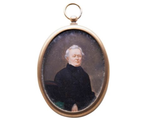 MINIATURE PORTRAIT OF A VICTORIAN GENTLEMAN&nbsp;with inscriptions verso ‘Thomas Ware of Bassing bourne and Hackney Later, di