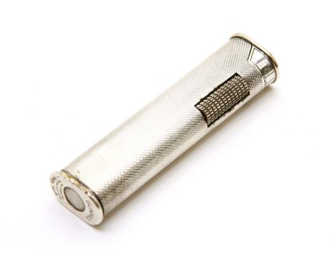 A Dunhill silver plated lighter, pat no. 3910750, 7.4cm long