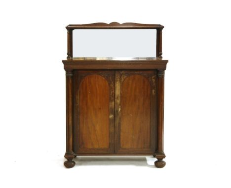 A William IV mahogany two door chiffonier, with shelf back, 87cm x 120cm x 43cm