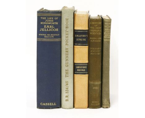 Military: 1- The Gunnery Pocket Book 1945; B.R. 224/45). Admiralty, 1945, 1st edition. PP: 213, + 21 large folding colour pla