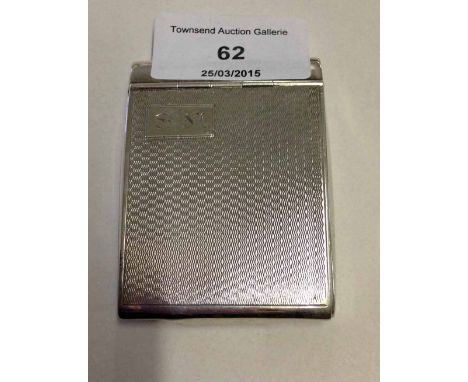 Hallmarked silver match book holder Birmingham 1928 maker William Devenport. Engine turned decoration, cartouche engraved SM.