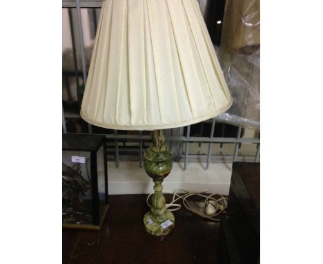 A green onyx table lamp.