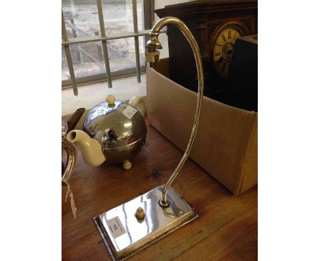 Asprey of London silver plated Deco style desk lamp.