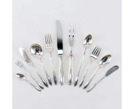 Eighty Four (84) Piece Heirloom/Oneida Sterling Silver Flatware Service in the "Virginia" Pattern. Service includes: Thirteen