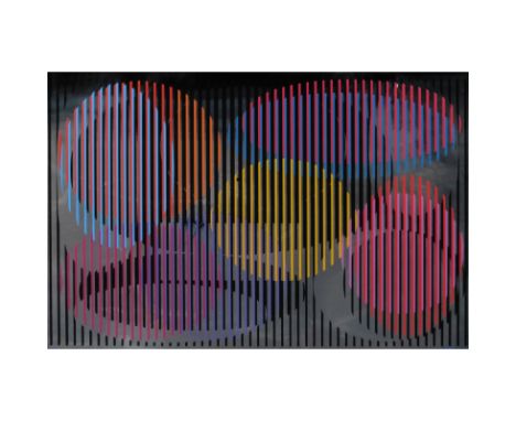 Yaacov Agam, Israeli (b-1928) "Untitled" Limited Edition Color Serigraph on Mirror. Signed and Numbered 7/99 in Ink. Good con