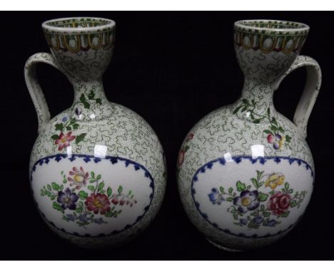 Pair of late 19th Centruy Copeland Spode Vases. Modelled as water jugs or wine vessels in Art Nouveau style and of the period