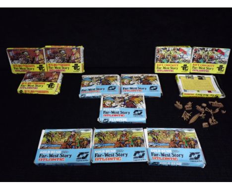 12 x Atlantic Far West Story Model Figure Kits. Leggends del West - Italy. Scale HO. 3 x Davy Crockett model 1005, 3 x Gold R