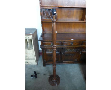 A mahogany standard lamp 
