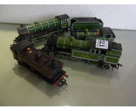 Four Bachmann Locomotives including Springbok 4-6-0 with tender, 2-6-2 7684, 0-6-0 8680 all in green L.N.E.R livery and on L9
