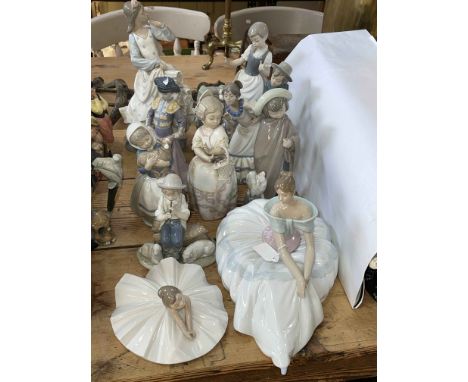 Collection of nine Nao figurines and one Lladro 6438.