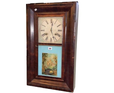 Victorian mahogany cased eight day American wall clock.