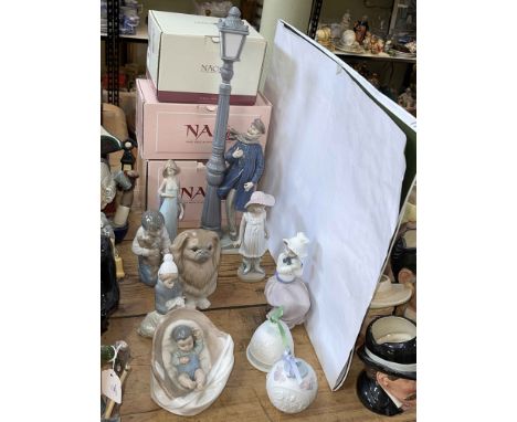 Collection of six Lladro figurines and four Nao figurines including 5205, 4676, 1995, etc.