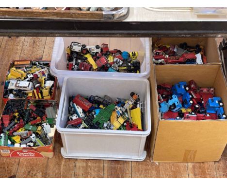 Six boxes of assorted model vehicles.