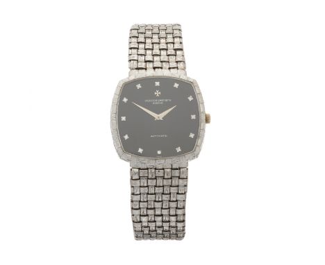 Vacheron Constantin, an 18ct white gold bracelet watch, diamond dot dial, reference 7391, signed automatic movement calibre K