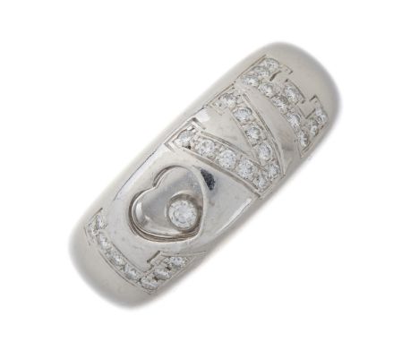 Chopard, an 18ct gold Happy Diamonds LOVE ring, total diamond weight 0.29ct, signed Chopard, numbered 82/2899-20, serial 9700