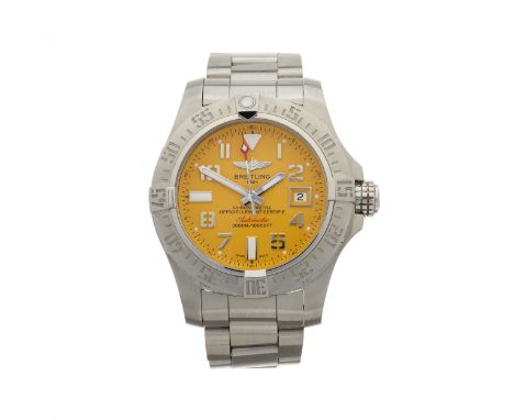 Breitling, a stainless steel Avenger II Seawolf bracelet watch, reference A17331, signed automatic movement calibre B17 with 