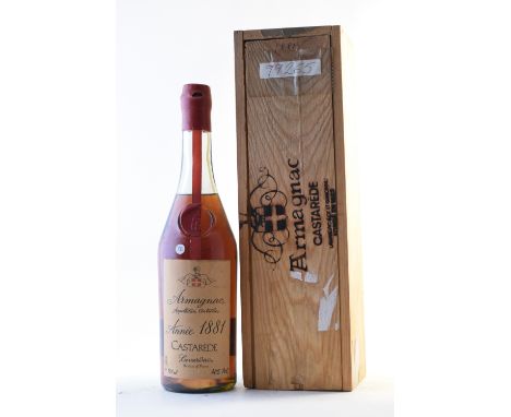 Castarède Armagnac 1881 (u. 5.5cms below wax seal, 40%, wood presentation box)1 bottleFor further information on this lot ple
