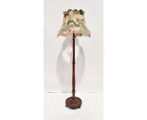 20th century oak standard lamp on turned base 