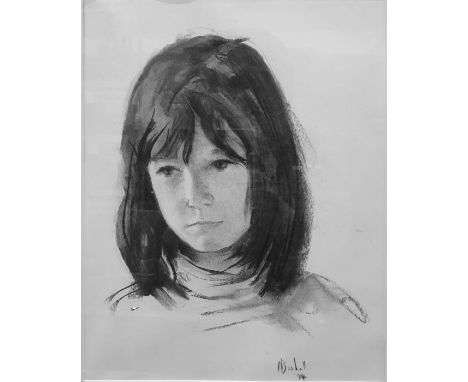 Nick Bashall (b. 1956)Charcoal and washPair of portrait studies of children, indistinctly signed and dated 94 lower, (2) 
