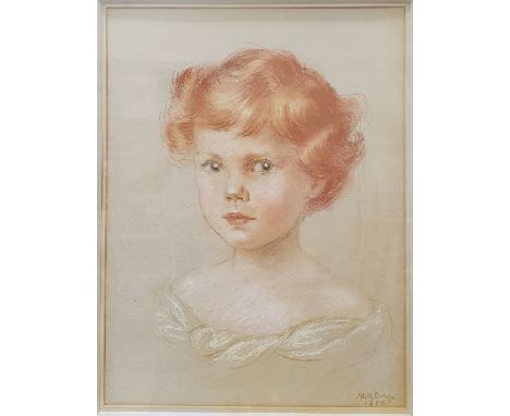 Lady George Scott, working studio name Molly Bishop (1911-1998)Pastel Portrait study of young child, dated 1956 lower right, 